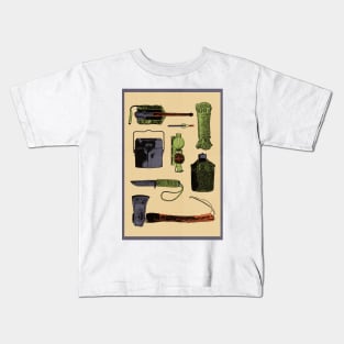 Survival Gear Illustration Kids T-Shirt